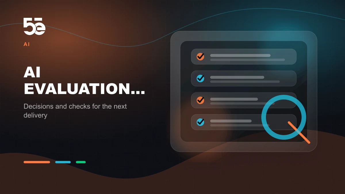 Branded abstract 5e Labs cover image for Build an evaluation set before shipping an AI feature