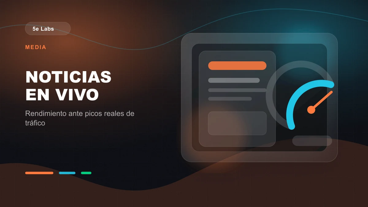 Branded abstract 5e Labs cover image for Construir una plataforma de noticias que no se caiga con noticias de último momento