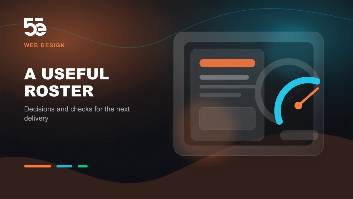 Branded abstract 5e Labs cover image for Creator agency websites: make the roster useful to buyers