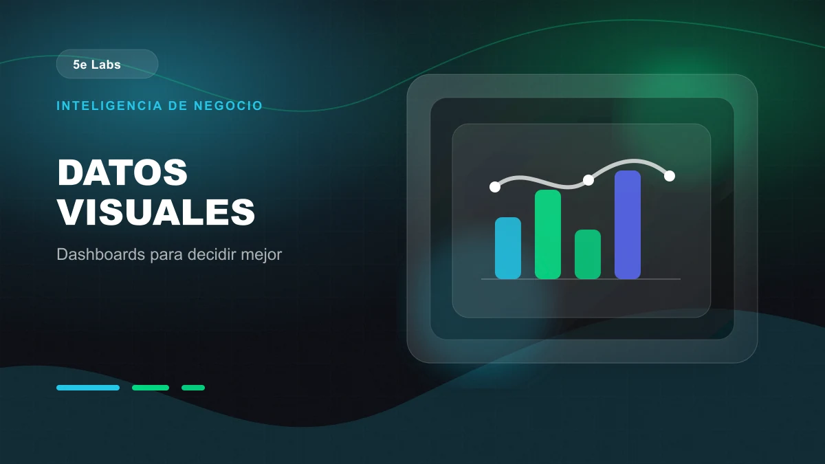 Branded abstract 5e Labs cover image for Visualización de datos para mejores decisiones de negocio