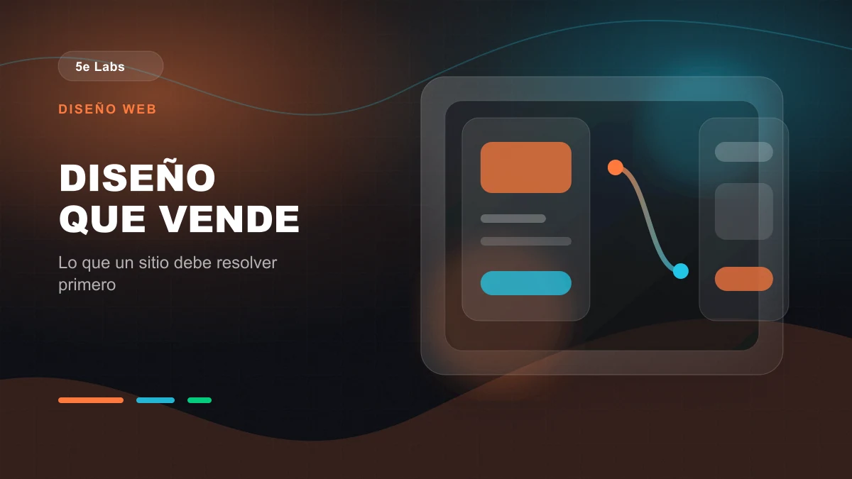 Branded abstract 5e Labs cover image for Diseño web en Costa Rica: qué debe resolver tu sitio primero