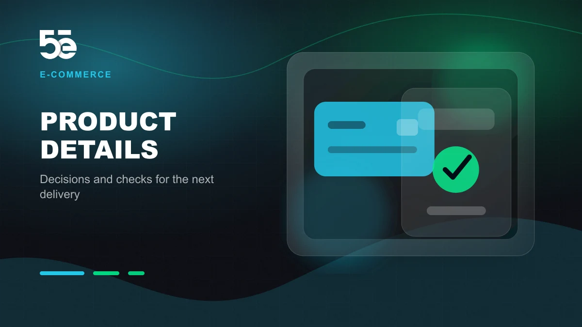 Branded abstract 5e Labs cover image for E-commerce product content: useful detail and accessible choices
