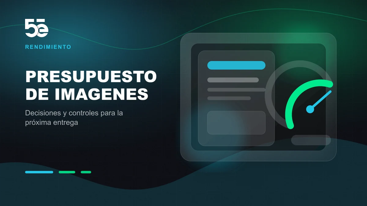 Branded abstract 5e Labs cover image for Presupuestos de imágenes para sitios editoriales
