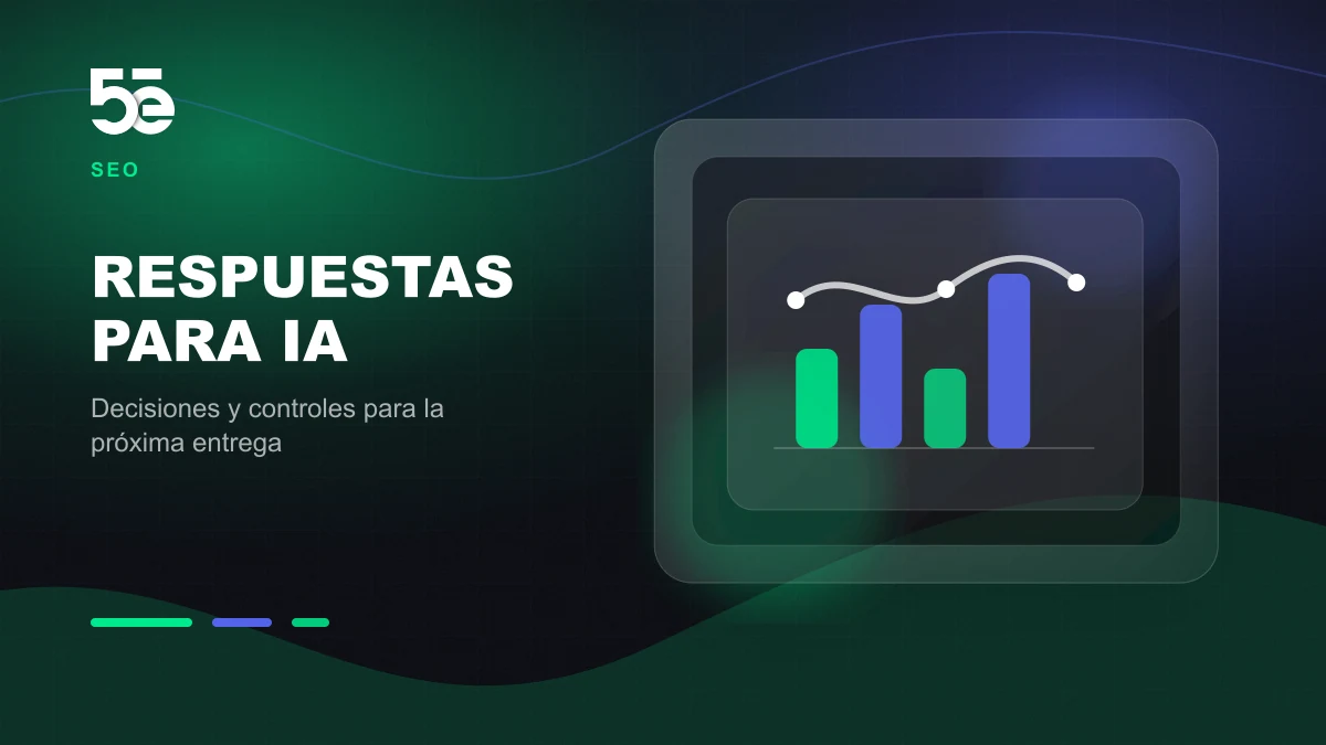 Branded abstract 5e Labs cover image for GEO y búsquedas con IA: contenido que se puede verificar