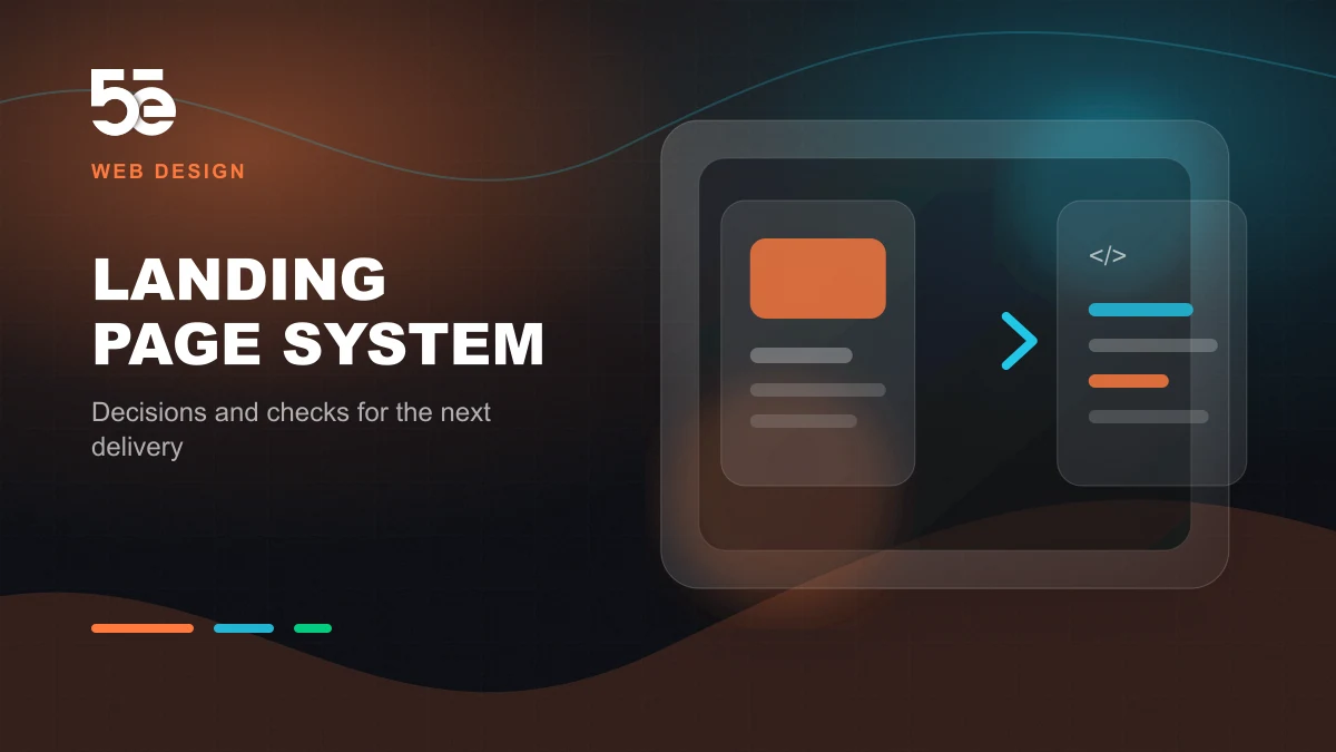 Branded abstract 5e Labs cover image for Landing page systems for a large product portfolio