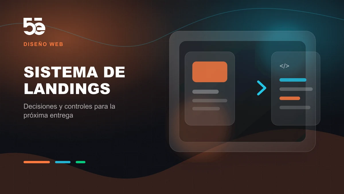 Branded abstract 5e Labs cover image for Sistemas de landing pages para un portafolio grande de productos