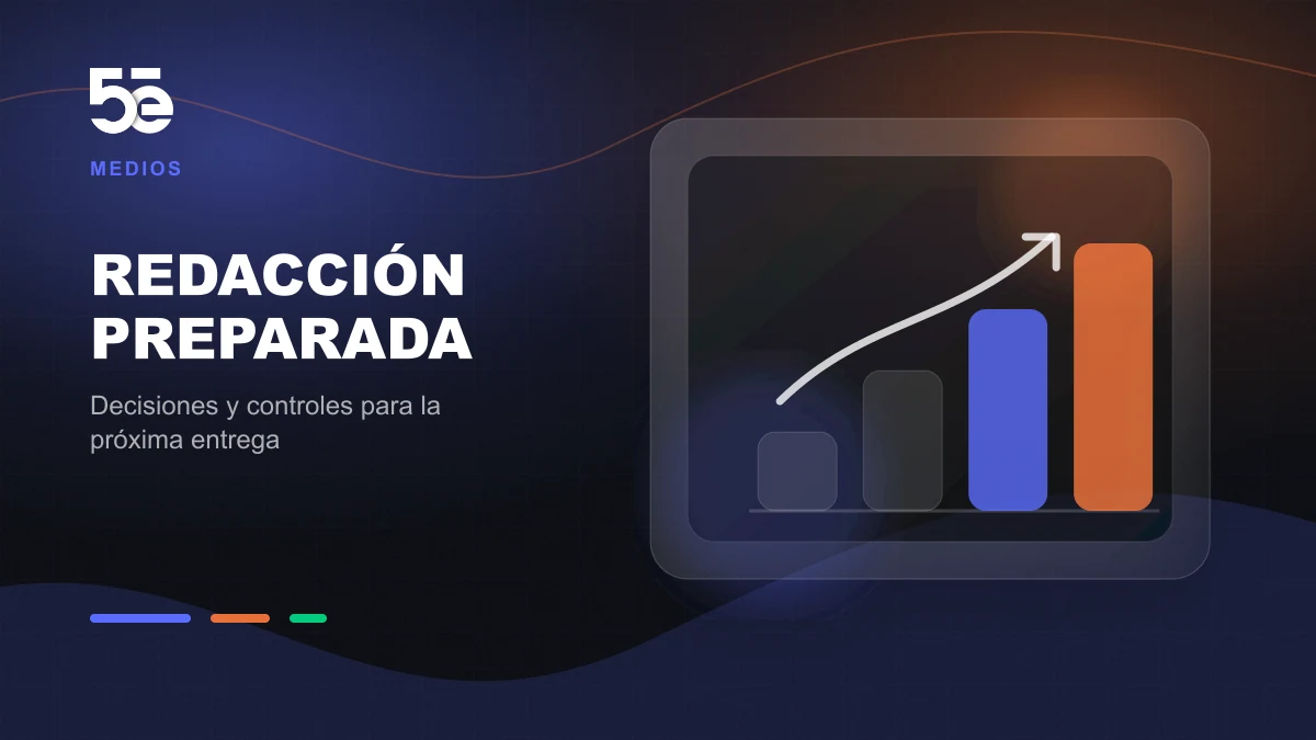 Branded abstract 5e Labs cover image for Una lista para preparar la redacción ante el próximo pico de tráfico