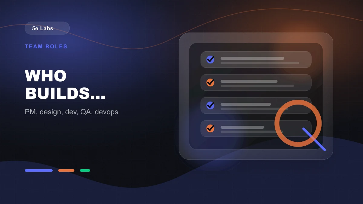 Branded abstract 5e Labs cover image for Who Builds Websites? Roles on a Real Web Development Team