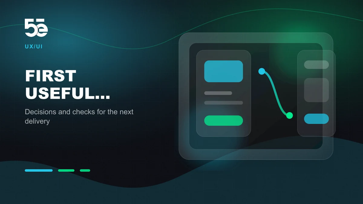 Branded abstract 5e Labs cover image for SaaS onboarding: define the first useful action