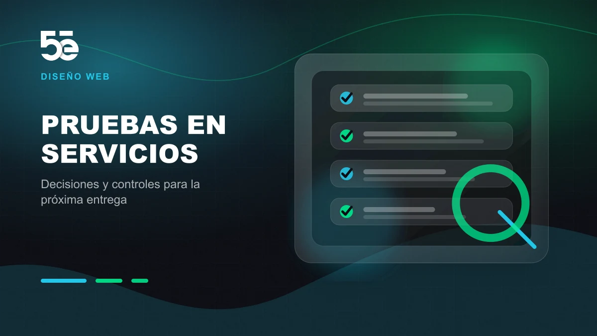 Branded abstract 5e Labs cover image for Páginas de servicios que responden preguntas de compra
