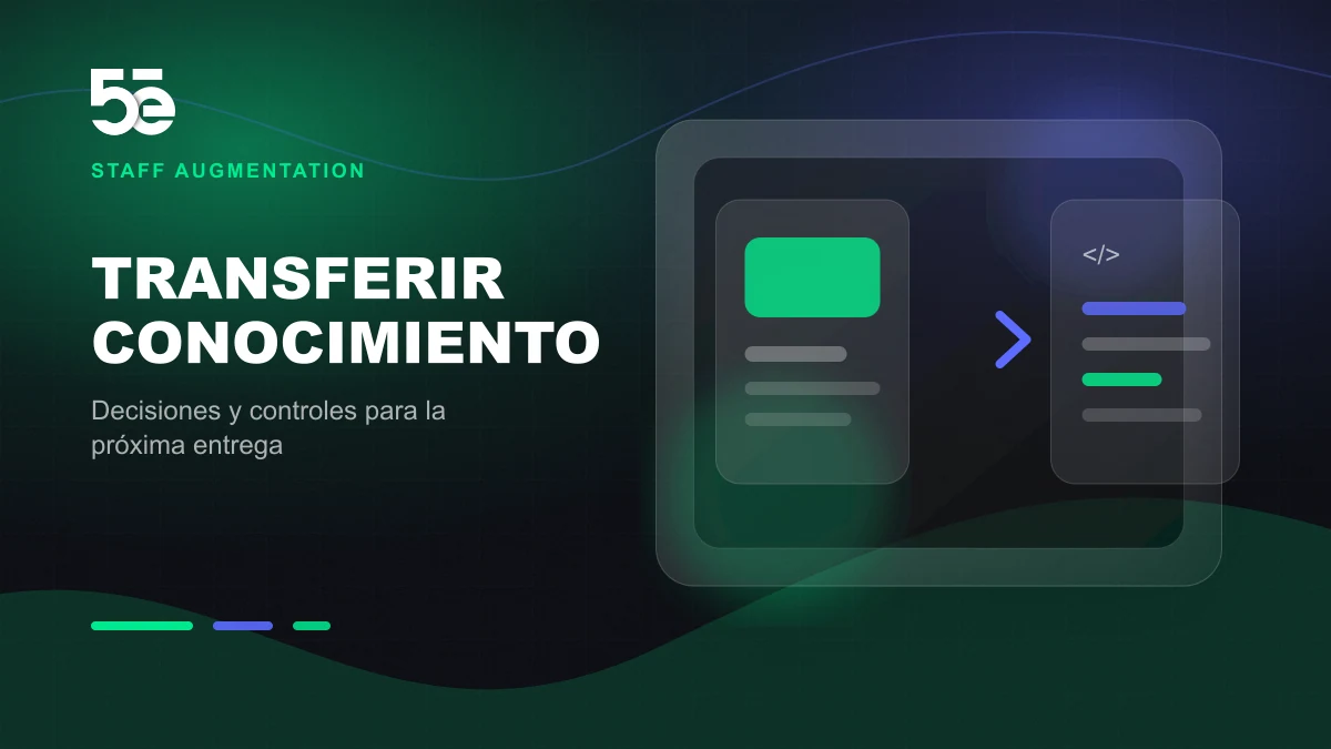 Branded abstract 5e Labs cover image for Transferir conocimiento antes de terminar una participación integrada
