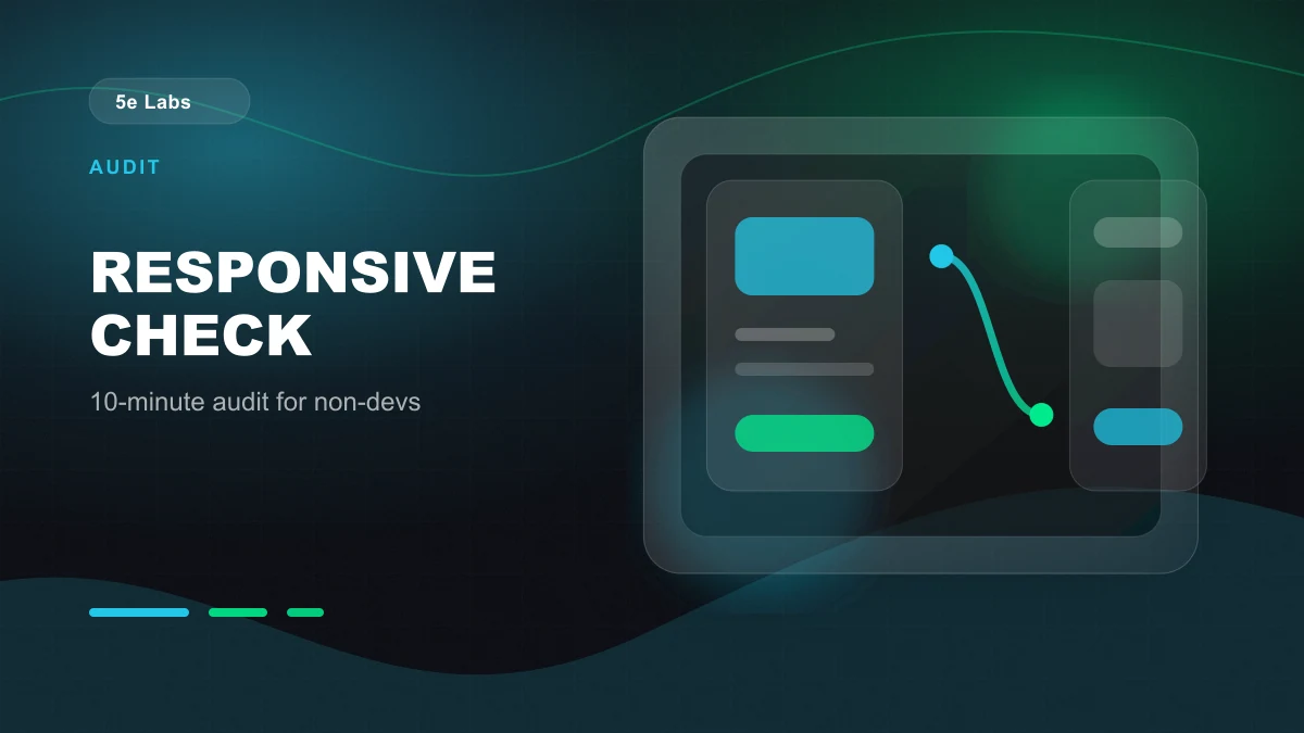 Branded abstract 5e Labs cover image for Is Your Website Responsive? How to Actually Check