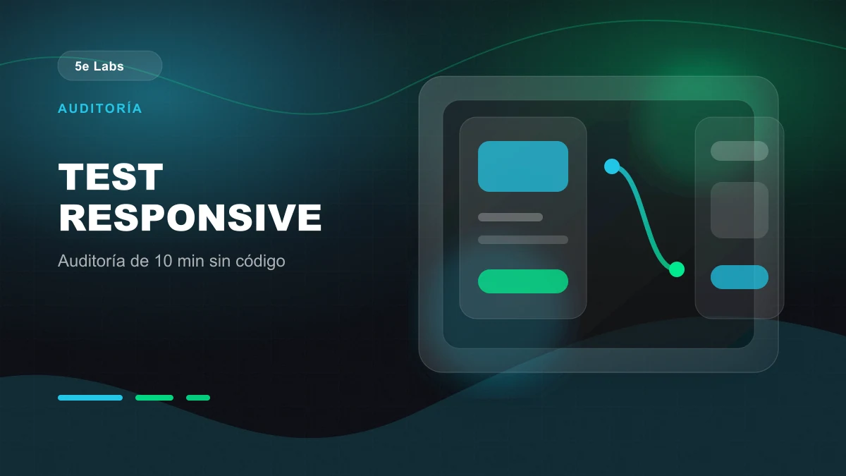 Branded abstract 5e Labs cover image for ¿Tu sitio web es realmente responsive? Cómo verificarlo en 10 minutos