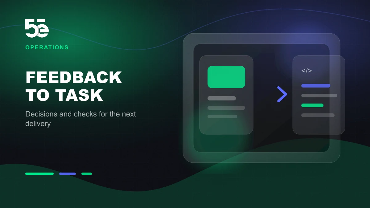 Branded abstract 5e Labs cover image for Turn website feedback into a development ticket