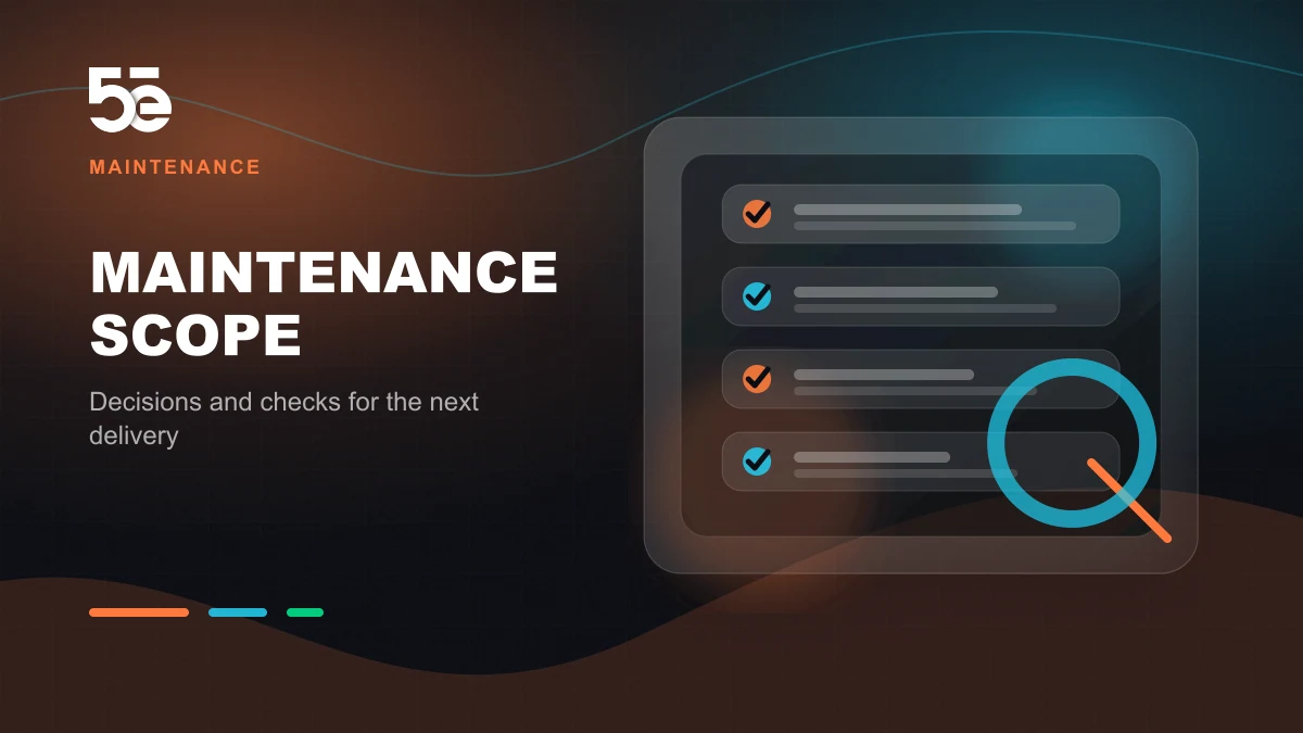 Branded abstract 5e Labs cover image for What belongs in a website maintenance agreement