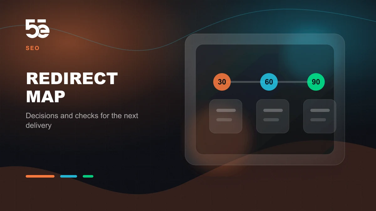 Branded abstract 5e Labs cover image for Website migrations: build a redirect map before launch