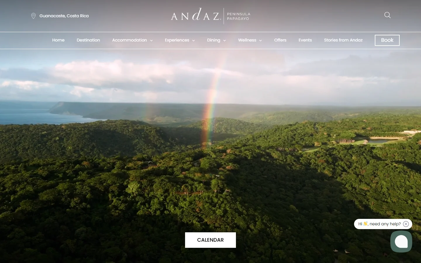 Andaz Pura Vida homepage captured in October 2026