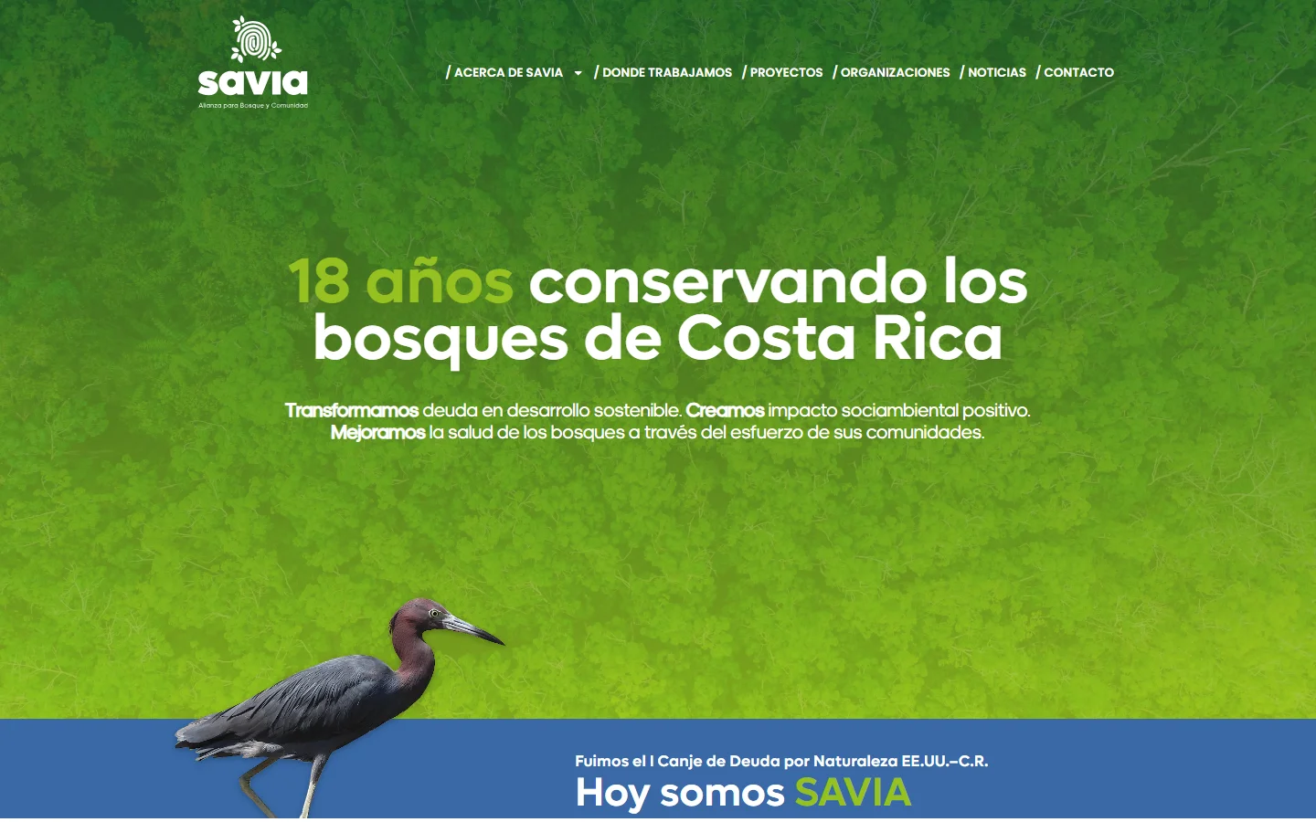 Somos Savia homepage captured in October 2026