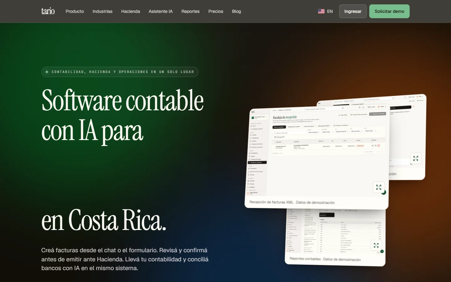 Tario homepage captured in October 2026